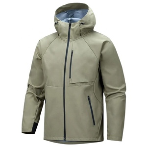 Chaqueta Impermeable de Soft Shell para Hombre con Capucha, Cierre de Cremallera, Corte Regular, para Senderismo al Aire Libre, Color Sólido, Ropa de Invierno - Product Image 1