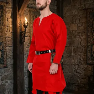 Túnica de algodón Medieval hecha a mano, Túnica histórica de manga larga, disfraz de caballero para eventos de feria y Cosplay renacentistas - Product Image 1