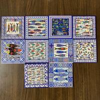 Dessous de verre en céramique avec motifs typiques de l'Asie Dessous de verre en céramique Vietnam Carreaux de mosaïque Dessous de verre en céramique avec logo personnalisé