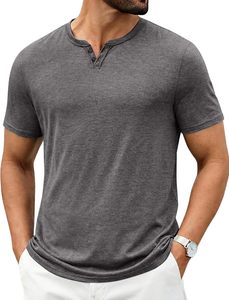 T-shirt en coton pour homme, col en V, coupe slim, léger, confortable, manches courtes, décontracté, personnalisable avec logo, fournisseur en gros, export - Product Image 1