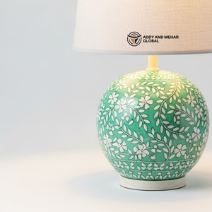 Modern Bone Inlay Round <b>Table</b> <b>Lamp</b> Aesthetic Floral Inlay Ginger Jar Light High-End Handicraft Accent <b>Lantern</b> with Custom - Product Image 5