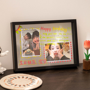 Cadres <span class=keywords><strong>photo</strong></span> en verre transparent double face créatifs de 5 et 6 pouces en gros, cadres <span class=keywords><strong>photo</strong></span> transparents en verre double couche en bois - Product Image 5
