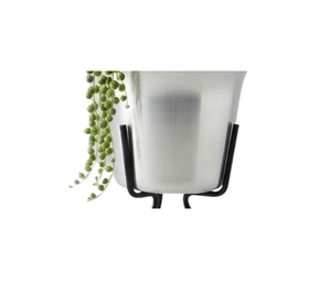 Pot de fleurs en argent plaqué avec support en fer, pot de fleurs décoratif en métal, décoration de mariage, salon - Product Image 4