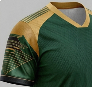 Ensemble de maillot de football pour homme vert et noir à col en V, manches courtes, polyester, taille élastique, respirant, coupe athlétique, toutes saisons - Product Image 4