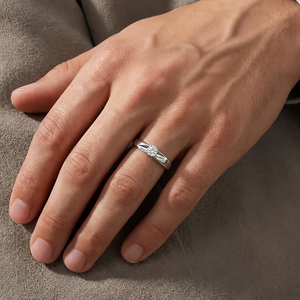 Anillo de Aniversario de Moissanita Chapado en Oro Amarillo, Forma Redonda, Diamante, Ajuste Cómodo, Anillo de Propuesta Unisex - Product Image 5