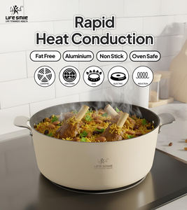 Juego de Utensilios de Cocina de Aluminio Forjado de 10 Piezas con Tapas Metálicas, Revestimiento Antiadherente de Granito, Asas de Acero Inoxidable, Base de Inducción - Product Image 4