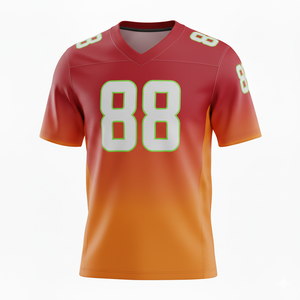 Custom Adults' American <b>Football</b> Jersey Breathable <b>Eco</b>-<b>Friendly</b> V-neck Polyester Short Sleeve Sports Uniform Personalized Team - Product Image 1