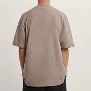 Trendy Men's Oversized Baggy 100% Cotton Knitted T-<b>Shirt</b> Drop Shoulder Breathable Casual Streetwear Loose Fit <b>Geometric</b> Pattern - Product Image 4