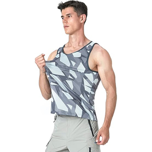 Clothing Gold High Quality Breathable <b>Loose</b> Fitness Yoga Blank Long Knitted <b>Tank</b> <b>Top</b> for Men Gym Anti-Pilling 100% Cotton - Product Image 1