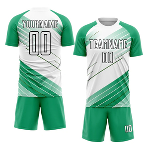 เสื้อกีฬาระบายอากาศได้ดี พิมพ์ลายแบบ Heat-Transfer  โลโก้ทีมตามสั่ง ชื่อทีม เบอร์ผู้เล่น ชุดฟุตบอล ชุดยูนิฟอร์มสโมสร - Product Image 1