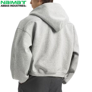Chaqueta con capucha y cuello alto para hombre, con cremallera completa, resistente a la intemperie, capa exterior de punto grueso, forro polar, uniforme activo. - Product Image 4