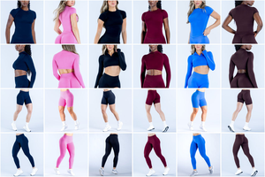 OEM ODM 4pcs Sets Women Seamless T Shirt Yoga Pants Biker <b>Shorts</b> Wear Workout Outfits Sports Bra Apparel Gym Fitness Set - Product Image 6