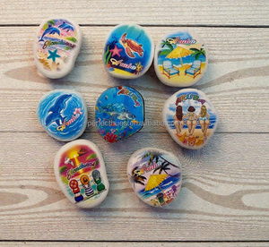 Aimant de réfrigérateur personnalisé en polyrésine imprimé en 3D en forme de plage, souvenir de diplôme avec forte force magnétique - Product Image 3