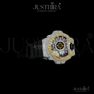 Montre de luxe Moissanite VVS sertie de diamants avec mouvement à quartz G-Shock et finition haut de gamme pour cadeau de mariage ou de fiançailles unisexe - Product Image 2