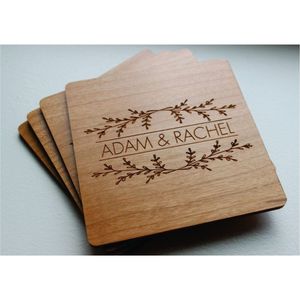 Wholesale Round Wooden Coasters <b>Set</b> with Holder Acacia Wood Drink Coaster Mat Heat Resistant Tableware for Home Hotel Cafe Decor - Product Image 3