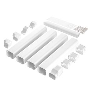 Copertura per Tubi di Condizionatori Mini Split in PVC Decorativo, 3 Pollici di Larghezza, 17,6 Piedi di Lunghezza, per 4 Condotti Diritti, Uso Domestico - Product Image 1