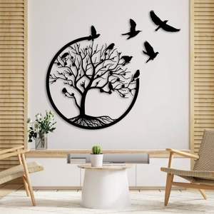 Arte de pared metálico de diseño único para sala de estar, dormitorio y pasillo con un aspecto elegante y material duradero para decoración del hogar. - Product Image 4