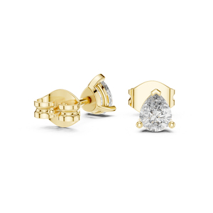 Pendientes de Aro de Oro Blanco de 14K con Diamantes Cultivados en Laboratorio en Forma de Pera para Mujer |   Bañado en Oro |   Regalo |   Ropa de Oficina |   Diamante Cultivado Nuevo - Product Image 2