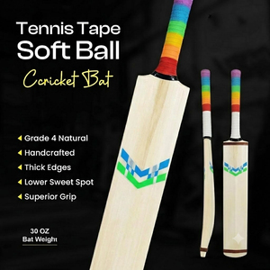 Bate de críquet de calidad premium para jóvenes, de madera maciza, ecológico, para tenis de pelota con cinta, modelo Sixer Player. - Product Image 6