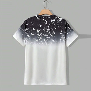 Ensemble 2 pièces d'été pour homme : T-shirt à manches courtes et short en tissu éponge, personnalisable, respirant, polyester/coton - Product Image 4