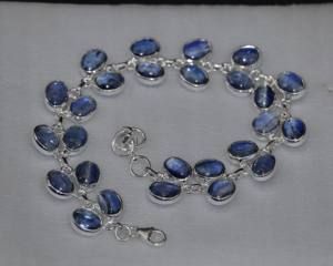 AAA+++ Natural Kyanite <b>Bracelet</b> with 925 Sterling Silver – Handmade Blue <b>Gemstone</b> Jewelry for Women Wholesale - Product Image 3