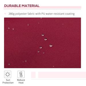 Toldo Retráctil Manual Rojo de 12 Pies x 8 Pies con Brazos Plegables para Patio, Terraza o Jardín, Proyección Máxima de 5 m - Product Image 4