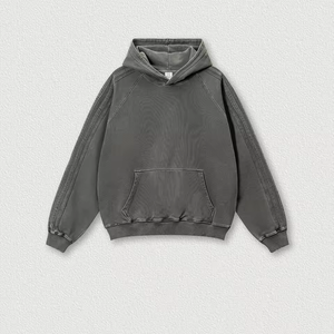 Custom Washed Hoodie Men <b>Oversized</b> Raglan Sleeve Pullover Kangaroo Pocket Multi Color <b>Vintage</b> Casual Streetwear <b>Sweatshirt</b> - Product Image 4