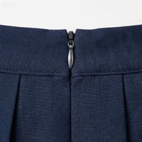 Jupe plissée courte pour femme, couleur unie bleu marine, taille normale, style confortable pour toutes les saisons