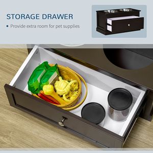 Set di Ciotole Rialzate per Cani di Taglia Grande con 2 Ciotole in Acciaio Inossidabile e Cassetto Portaoggetti - Product Image 5