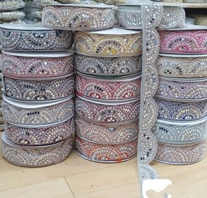 Cordones bordados de espejo de lujo de Organza ecológica tradicional de lujo hechos a medida diseños surtidos para diseñadores de joyas de vestir - Product Image 6