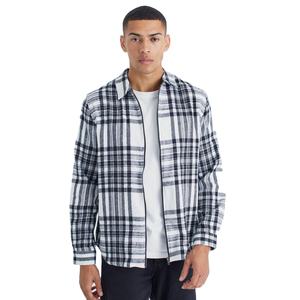 La mejor calidad nueva moda personalizada más manga larga Check Zip Overshirt para hombres en la fabricación al por mayor al precio más bajo - Product Image 1