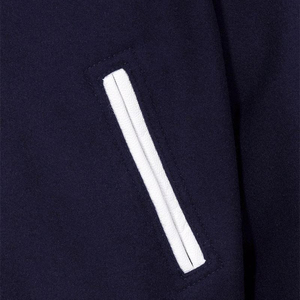 OEM Custom High Quality Navy Chenille Embroidery Leather Sleeves Bomber Letterman Varsity <b>Jacket</b> for <b>Men</b> - Product Image 2