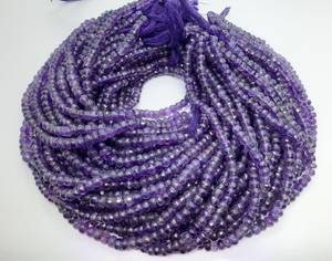 Perles de pierres précieuses en améthyste naturelle facettées, forme rondelle, 5-6 mm, perles rondelles en améthyste, 13 pouces, améthyste violette, perles en vrac pour bijoux - Product Image 2
