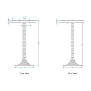 Mesa Auxiliar Moderna con Pedestal y Superficie Estilo Piedra, Base de Columna Texturizada, Perfil Delgado y Elegante para Espacios Contemporáneos - Product Image 5