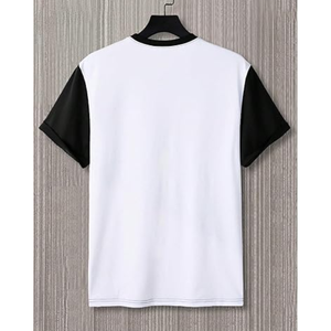 เสื้อยืดผู้ชายลายกราฟิกบล็อกสี แขนสั้น คอกลม สไตล์ลำลอง สำหรับฤดูร้อน สตรีทแวร์ - Product Image 3