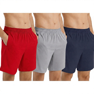 Shorts décontractés pour hommes en coton tissé à taille mi-haute élastique avec logo frontal, respirants et à cordon de serrage - Product Image 6