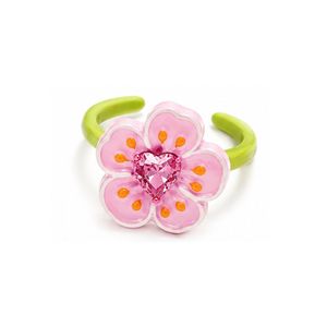 Vintage Brass <b>Ring</b> with Tarnish Free Plating Unique <b>Chunky</b> Bohemian Colorful Enamel Resin Flower <b>Rings</b> - Product Image 2