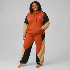 Conjunto Deportivo para Mujer con Capucha, 100% Algodón, Manga Larga, Corte Holgado, Sudadera Informal con Logotipo Estampado - Product Image 1