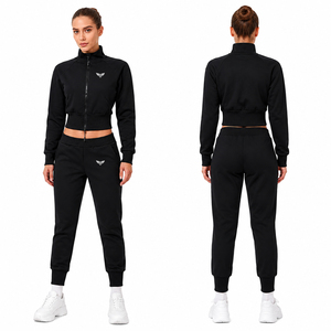 Blouson de moto personnalisé pour femme, coupe courte, entièrement zippé, inspiré du sport automobile, style streetwear décontracté, OEM ODM - Product Image 2