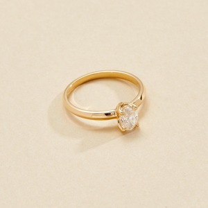 แหวนเพชรรูปไข่เพาะเลี้ยงในห้องปฏิบัติการ 0.50 กะรัต_ แหวนทองคำขาว 14k ขนาดเล็กสำหรับงานหมั้น - Product Image 6