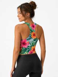 Women Sublimated Quick Dry Sporty <b>Tank</b> <b>Top</b> <b>Racerback</b> Crew Neck High Performance Cotton/polyester Breathable All Day Summer Wear - Product Image 3