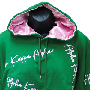 Sweat-shirt à capuche d'hiver pour femme, noir, en molleton avec lettres en chenille, broderie 3D, style décontracté universitaire, avec bonnet en satin intégré - Product Image 6