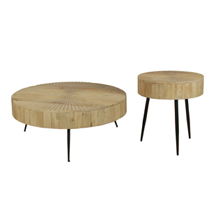 Artisans Art AA-1118 Modern Extendable Nesting Wooden <b>Coffee</b> <b>Table</b> Set Natural Finish Handcrafted Farmhouse Design Living Room - Product Image 6