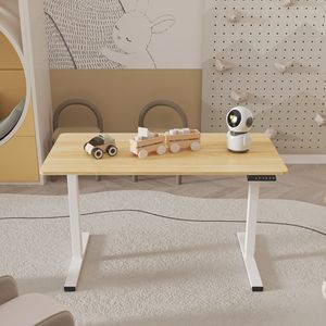 Scrivania Elettrica Regolabile in Altezza 48 x 24 Pollici con Telaio Bianco, Postazione di Lavoro per Casa e Ufficio con Funzione Sit-Stand - Product Image 1