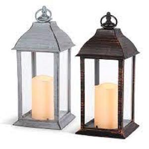 Farol de metal y vidrio estilo americano con acabado antiguo para decoración de iluminación en el hogar, bodas y Navidad, faroles de pie en oferta. - Product Image 4