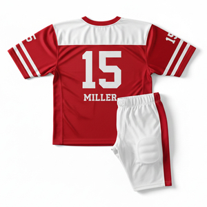 Wholesale American Football Uniform Set Custom Logo Design Quick Dry Breathable Polyester Jersey Pants For Competition - Product Image 3