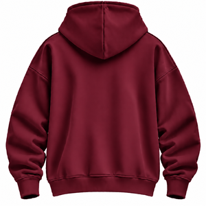 Premium <b>Burgundy</b> Custom <b>Men's</b> Drop Shoulder Pull Over Kangaroo Pocket 100% Cotton Fleece 450 GSM Custom Print Premium <b>Men</b> <b>Hoodie</b> - Product Image 2
