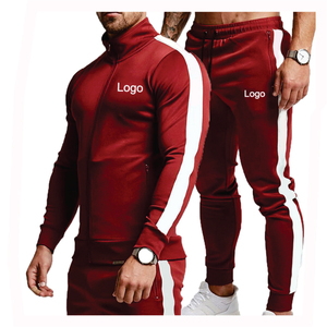 High Quality Custom Logo Two Piece Suits Solid Color Blank <b>Plain</b> <b>Tracksuit</b> Men Sweatsuit Sets for Men Jogging - Product Image 2