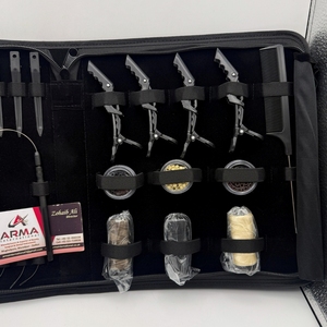 Kit d'outils professionnels pour extensions de cheveux en acier inoxydable noir mat, très résistant, avec micro-perles, pinces crocodiles et ciseaux – Vente Flash - Product Image 5
