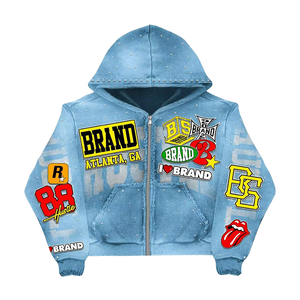 Sudadera con Capucha Personalizada con Logotipo, Sudadera con Cierre de Poliéster, Sudadera Deportiva para Gimnasio, Distribución al por Mayor - Product Image 1